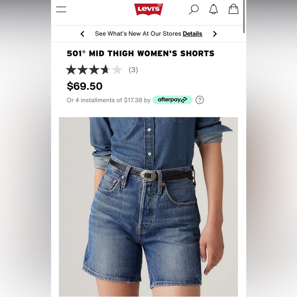 Levi’s 501 Mid Thigh Women’s Denim Shorts